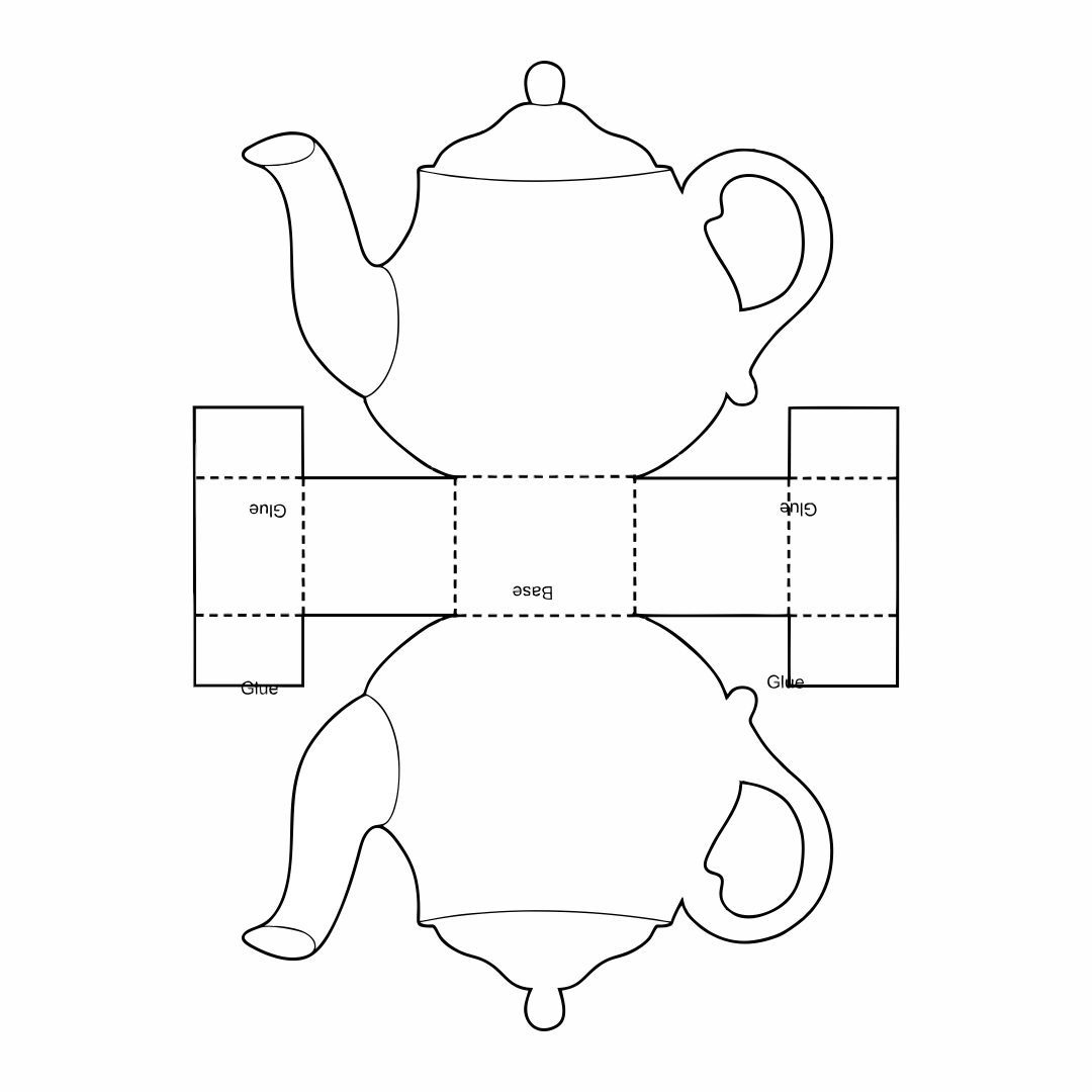 Teapot Cut Out Box Templates with regard to Free Teapot Printable