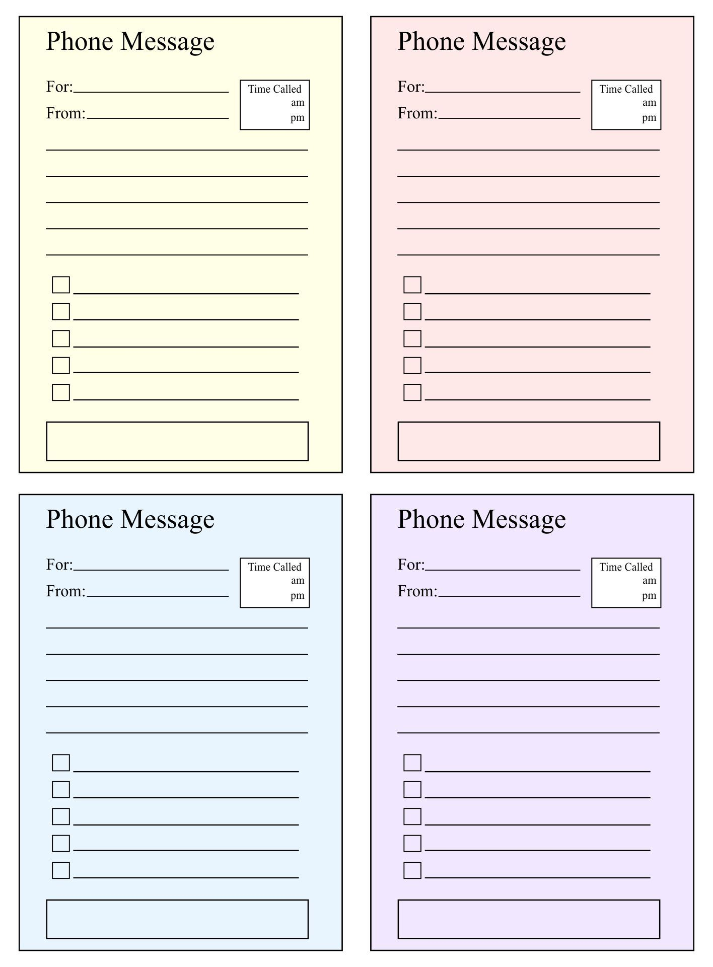 Telephone Message Template - 10 Free Pdf Printables | Printablee regarding Free Printable Phone Message Template