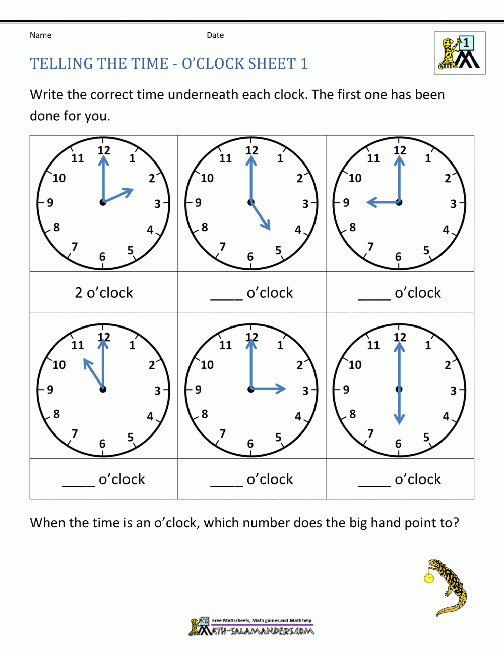 Telling Time Worksheets - O&amp;#039;Clock And Half Past for Free Printable Telling Time Worksheets For 1St Grade