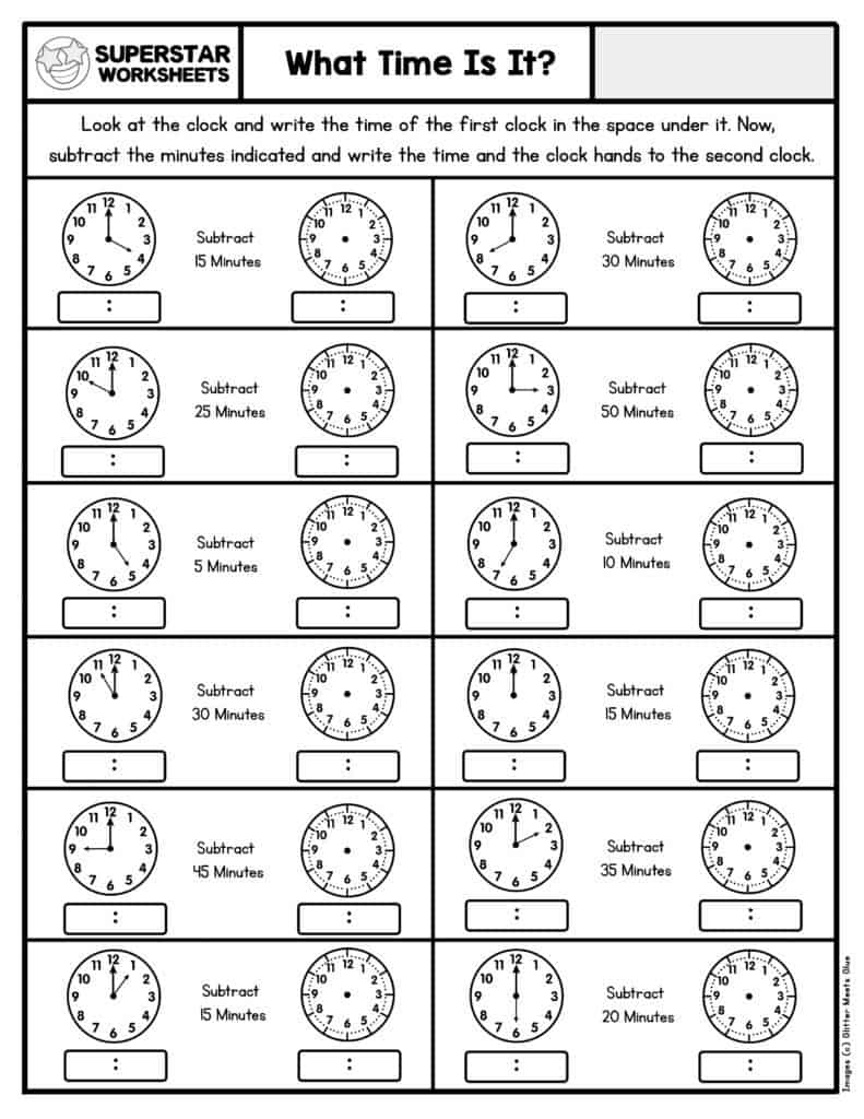 Telling Time Worksheets - Superstar Worksheets for Free Printable Time Worksheets for Kindergarten