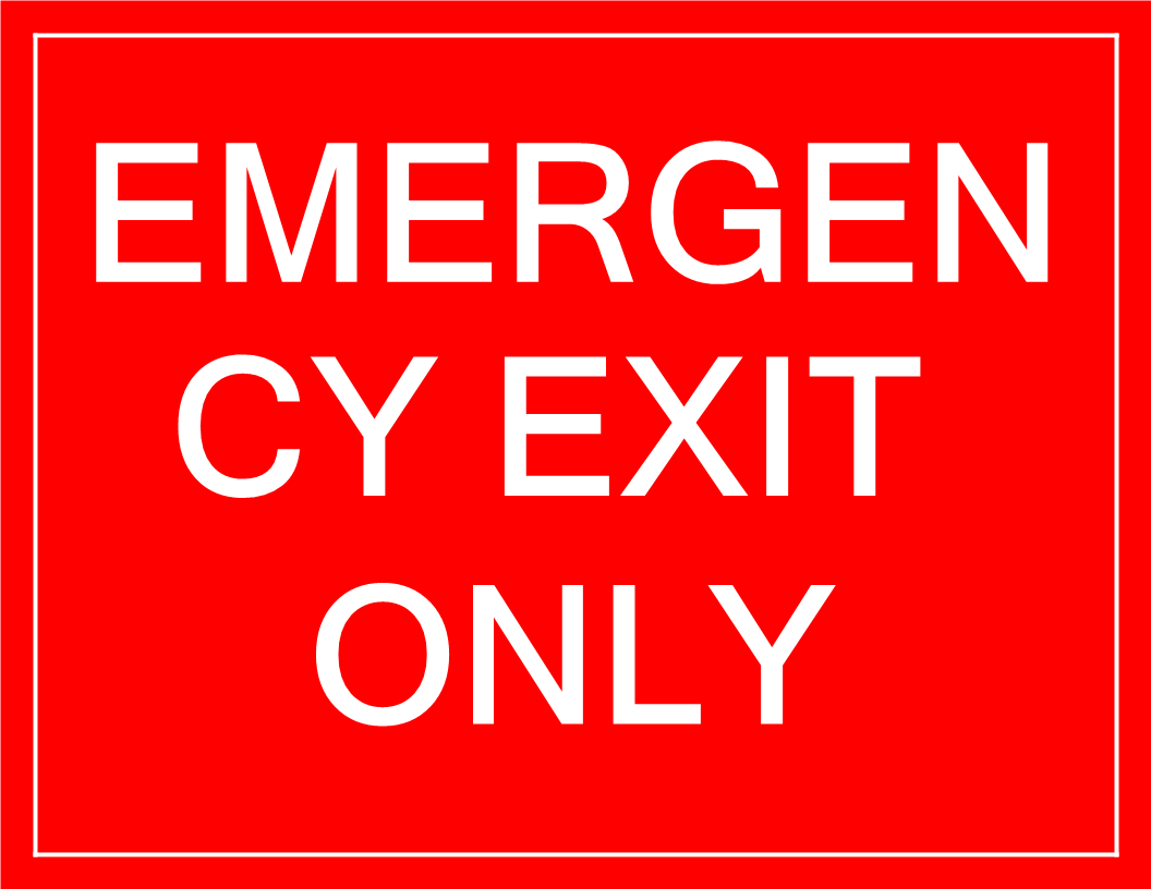 Temporary Emergency Exit Sign - Download This Free Printable intended for Free Printable Emergency Exit Only Signs