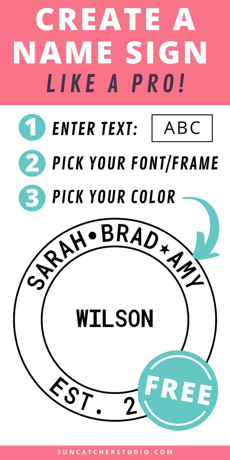 Text In Circle Generator (Family Name Sign, Logo Maker) | Family with Free Sign Maker Printable