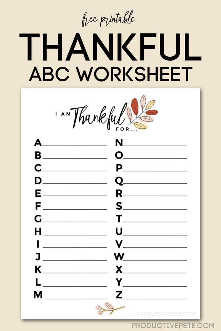 Thankful Abc Worksheet Free Printable | Thankful Printable, Abc inside Free Printable Gratitude Worksheets