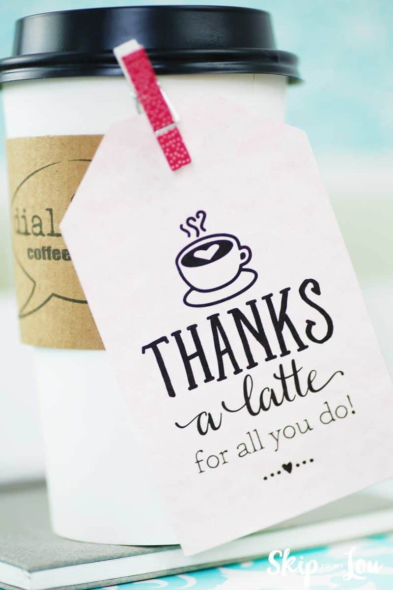 Thanks A Latte! Free Printable Gift Tags | Skip To My Lou pertaining to Thanks a Latte Free Printable Gift Tag