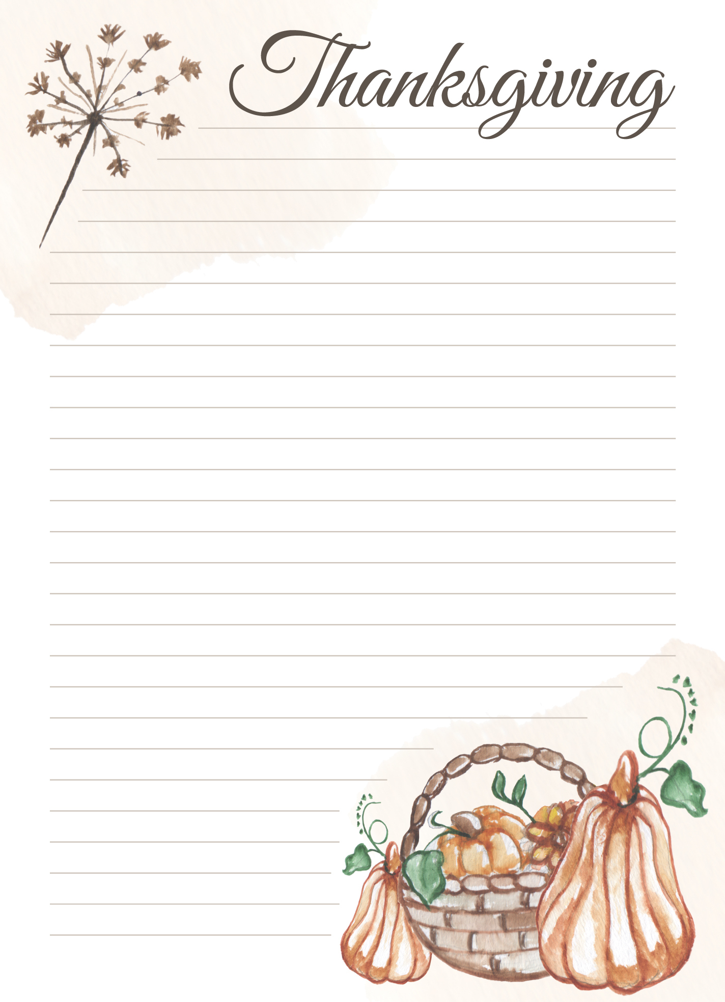 Thanksgiving Lined Paper Free Google Docs Template - Gdoc.io pertaining to Free Printable Thanksgiving Writing Paper