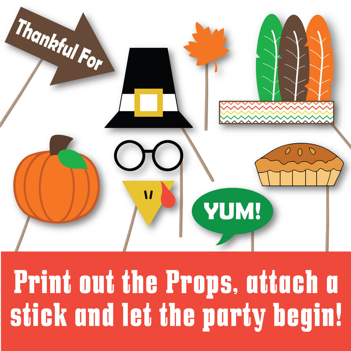 Thanksgiving Photo Booth Props - Svg Cut Files - Dxf - Png - Jpeg within Free Printable Thanksgiving Photo Props