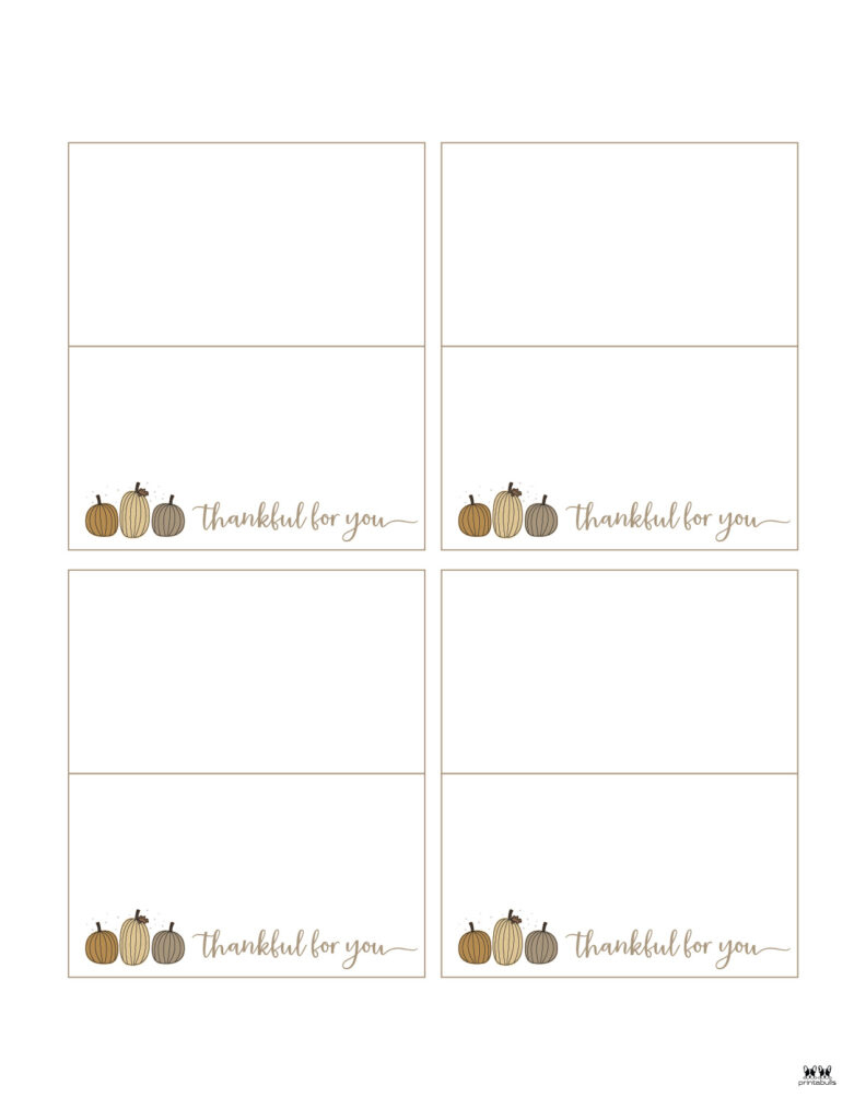 Thanksgiving Place Cards - 15 Free Printable Sets | Printabulls with Free Printable Thanksgiving Place Cards To Color