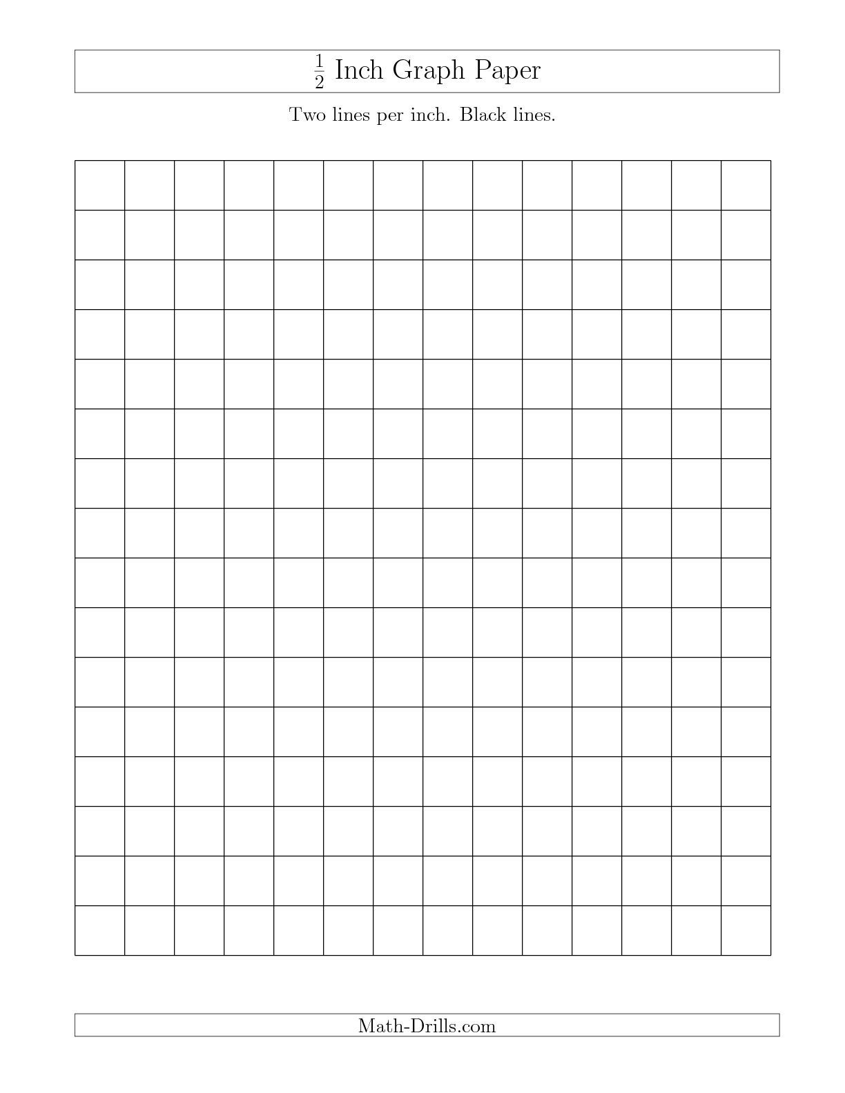 The 1/2 Inch Graph Paper With Black Lines (A) Graph Paper regarding Free Printable Graph Paper Black Lines