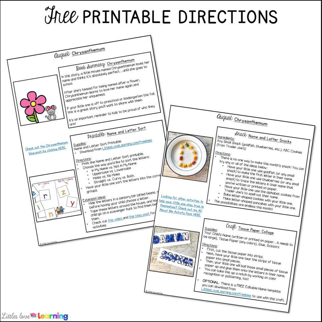 The Best Activities To Go Along With Chrysanthemum (Pre-K &amp;amp; K) pertaining to Chrysanthemum Free Printable Activities