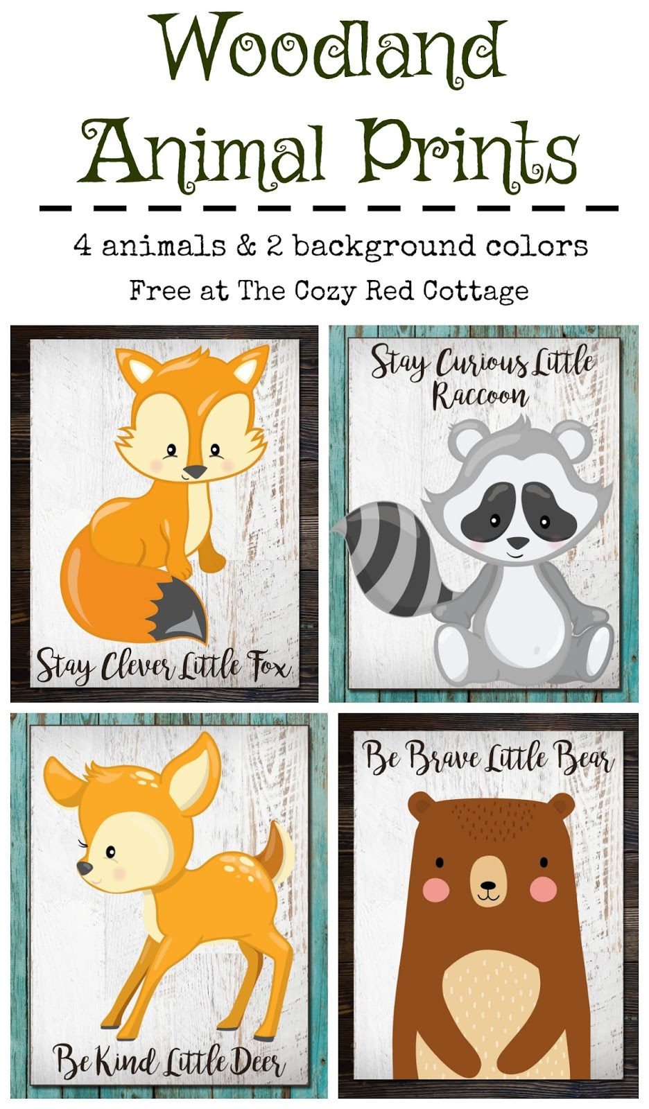 The Cozy Red Cottage: Free Woodland Animal Prints throughout Free Woodland Animal Printables