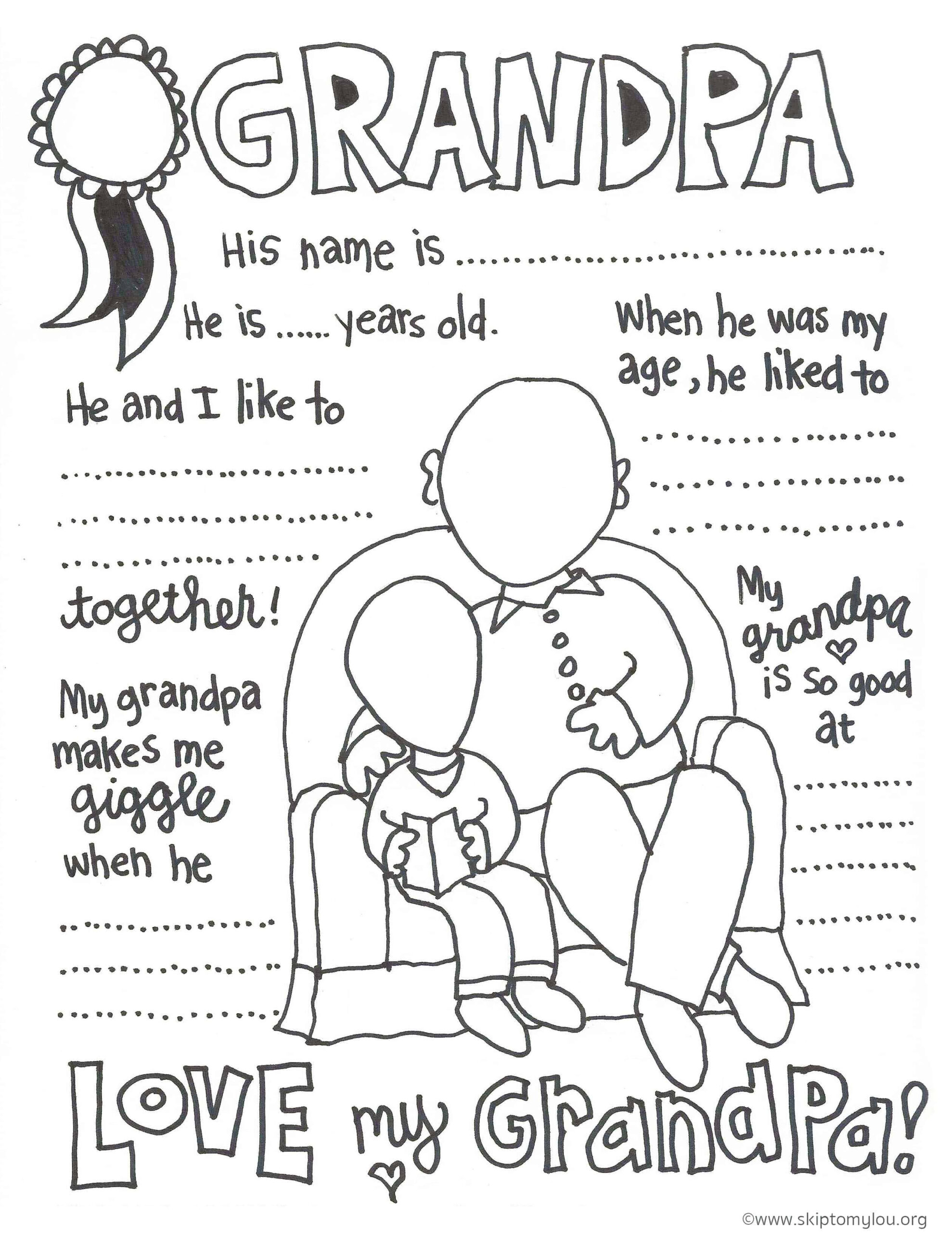 The Cutest Grandparents Day Coloring Pages | Skip To My Lou throughout Free Printable Fathers Day Coloring Pages For Grandpa