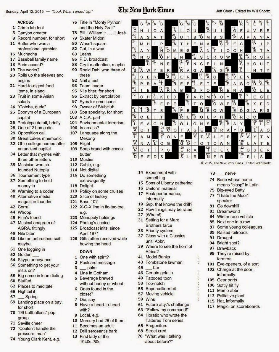 The New York Times Crossword In Gothic | Crossword Puzzles pertaining to New York Times Crossword Printable Free