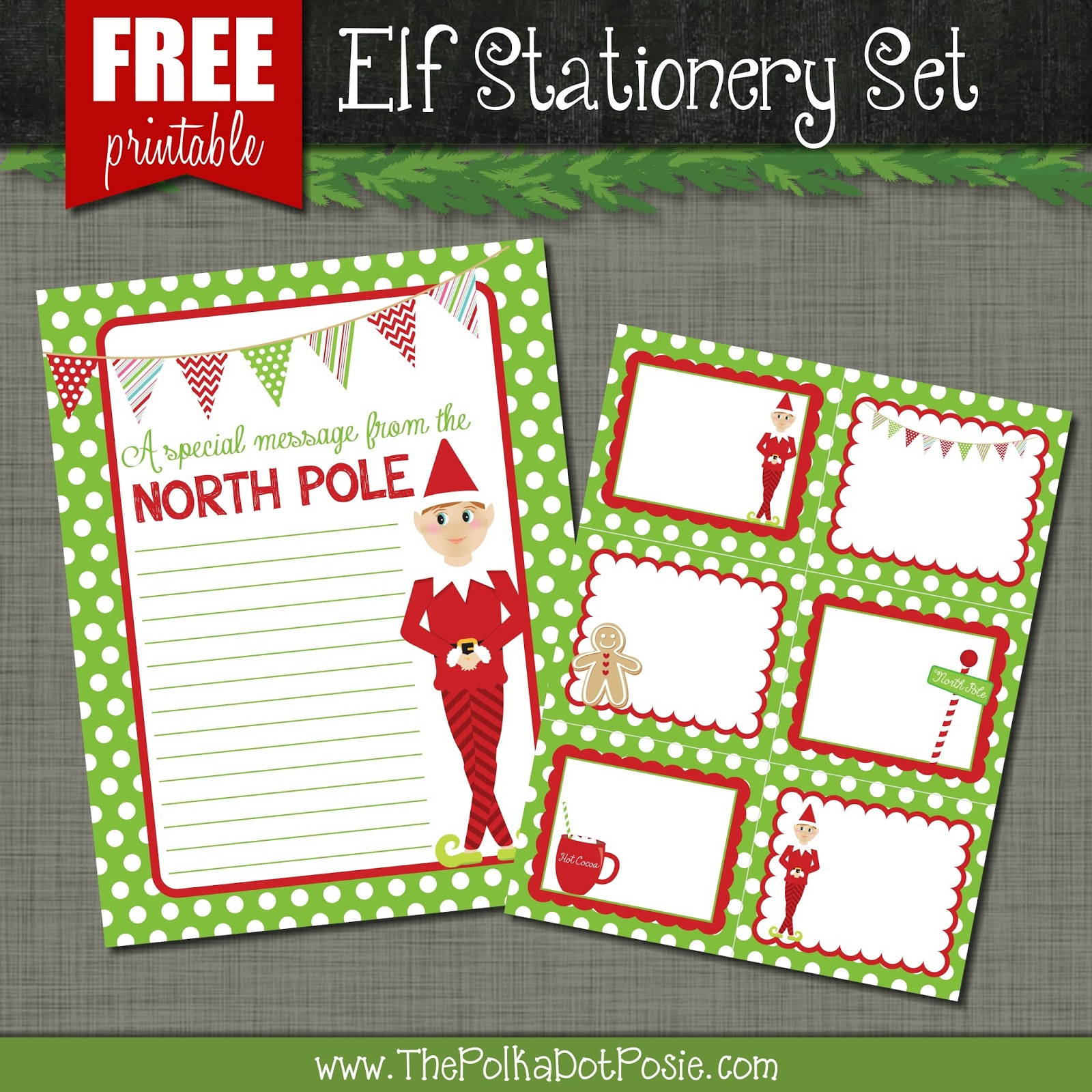 The Polka Dot Posie: Free Printables For Your Christmas Elf intended for Free Printable Elf Stationery