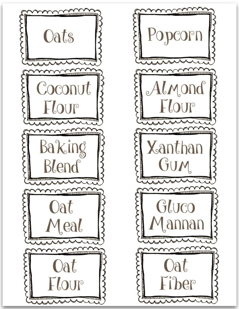 Thm Pantry Labels (Free Printables) - Mrs. Criddles Kitchen throughout Free Printable From The Kitchen Of Labels