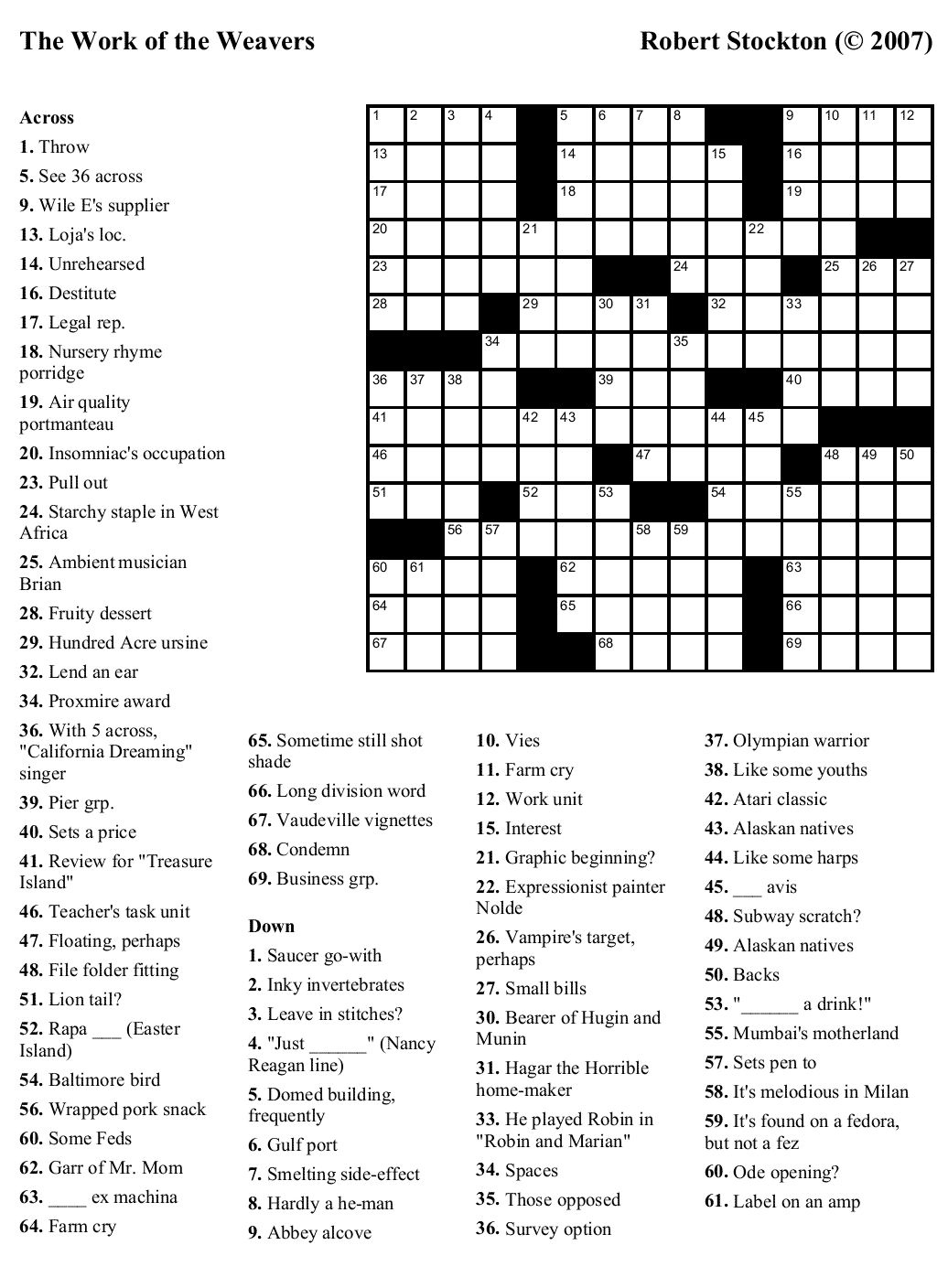 Thomas Joseph Crossword Printable Version | Printable Crossword with regard to Free Daily Printable Crossword Puzzles