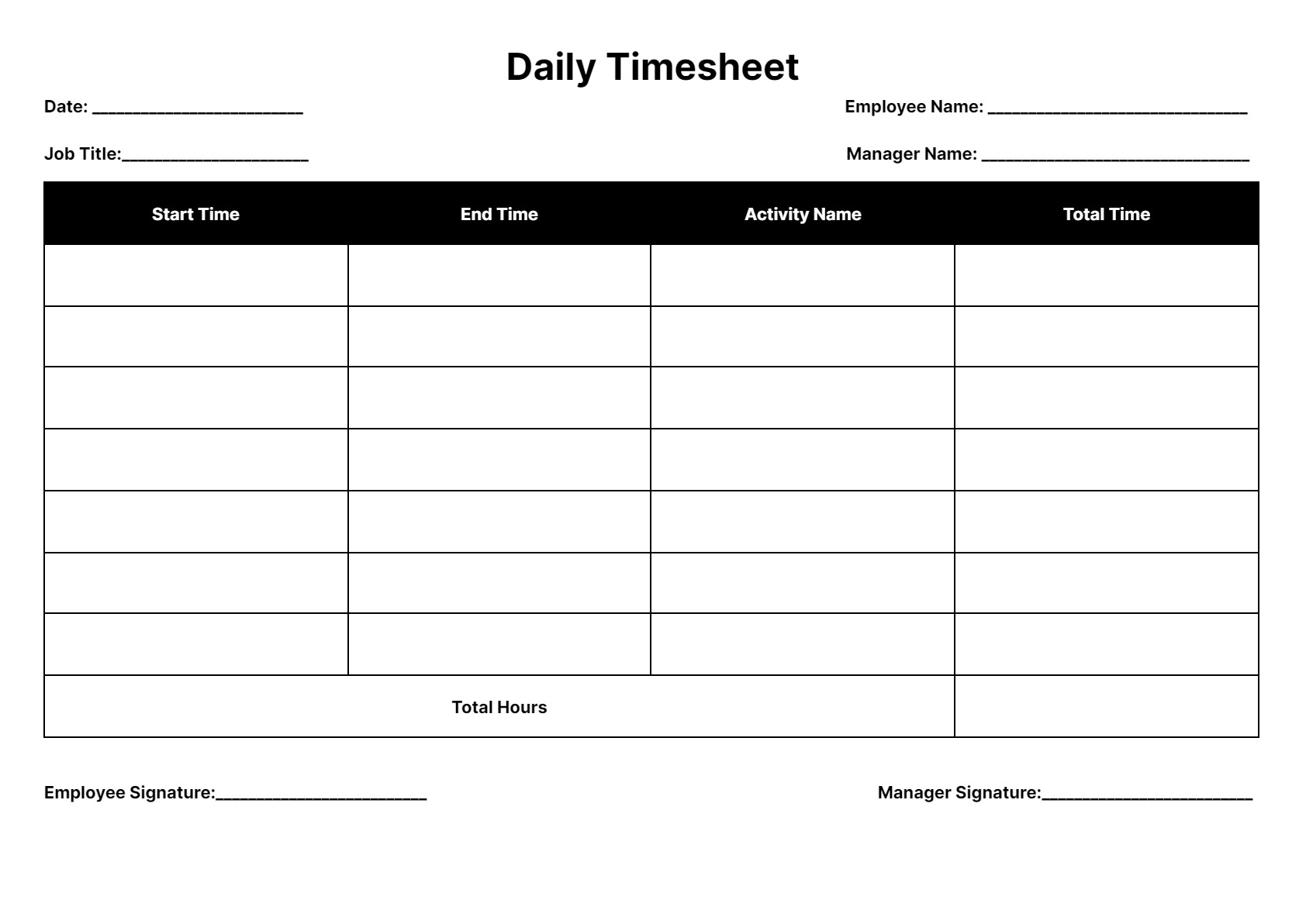 Timesheet Templates: Download &amp;amp; Print For Free! regarding Timesheet Template Free Printable