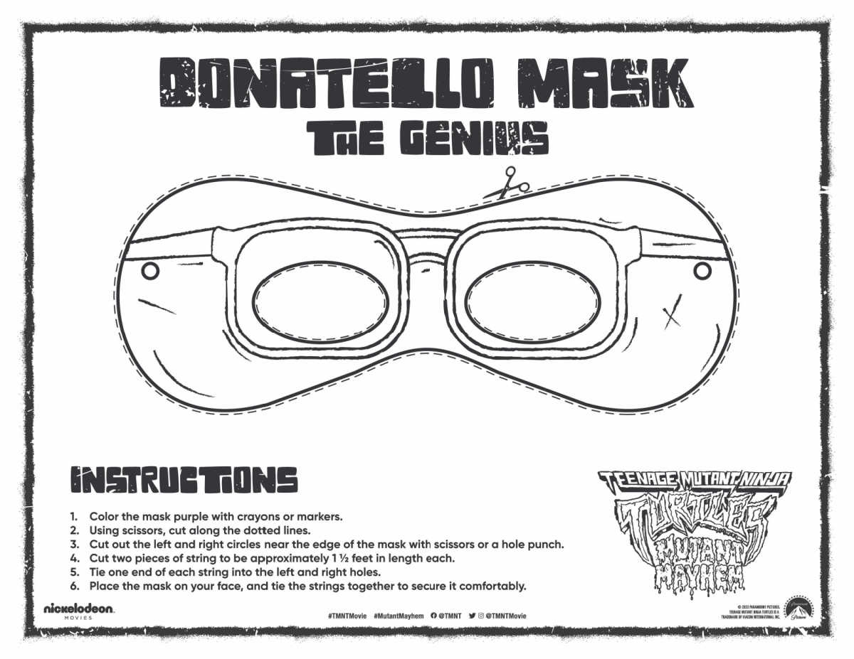 Tmnt Free Printable Donatello Mask - Mama Likes This for Teenage Mutant Ninja Turtles Free Printable Mask