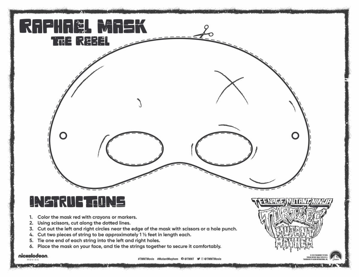 Tmnt Free Printable Raphael Mask - Mama Likes This throughout Teenage Mutant Ninja Turtles Free Printable Mask