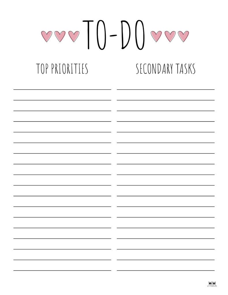 To Do Lists - 31 Free Printables | Printabulls intended for Free Printable To Do List