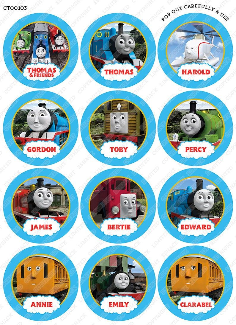 Toppershack 12 X Pre-Cut Thomas The Tank Engine &amp;amp; Friends Edible within Free Printable Train Cupcake Toppers