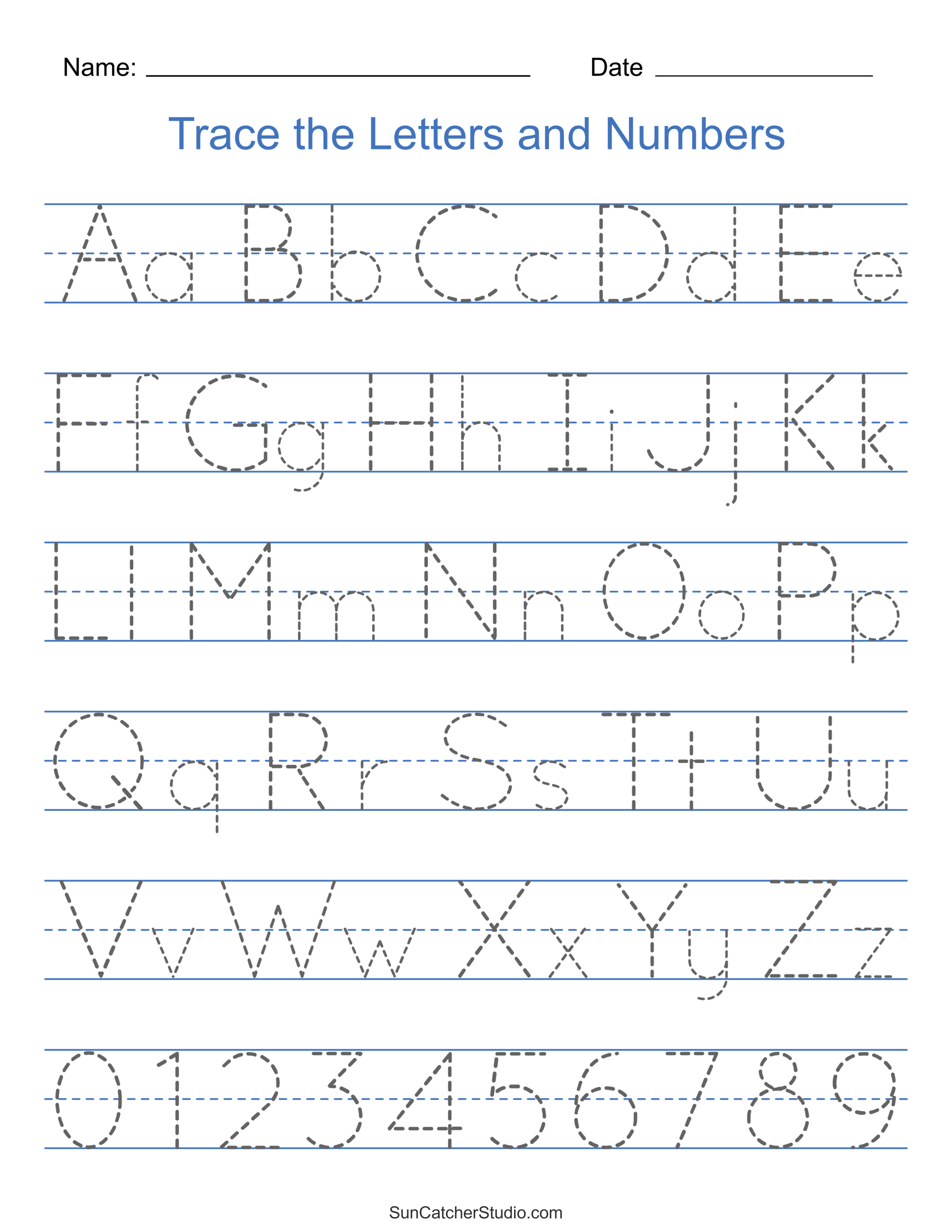 Tracing Alphabet Letters (Printable Handwriting Worksheets) – Diy throughout Free Printable Letter Tracing Sheets