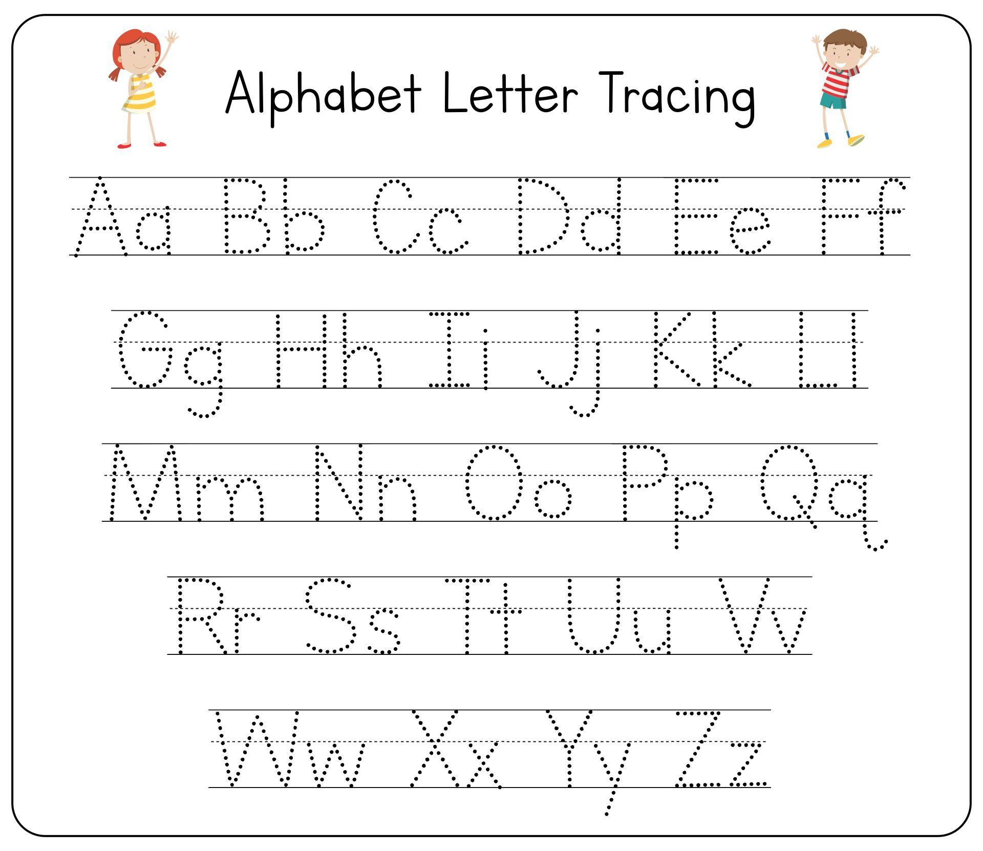 Tracing Letters Template | Alphabet Worksheets within Free Printable Letter Tracing