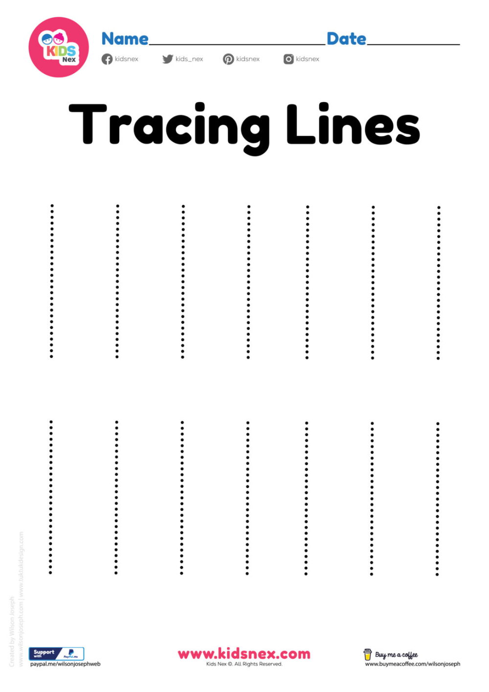 Tracing Lines Worksheet For Preschool And Kindergarten regarding Free Printable Preschool Worksheets Tracing Lines