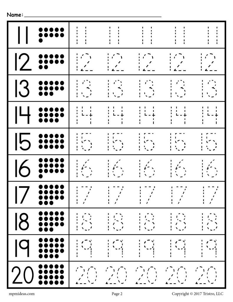 Tracing Worksheets Numbers 1-20! | Tracing Worksheets Preschool with regard to Free Printable Tracing Numbers 1-20 Worksheets