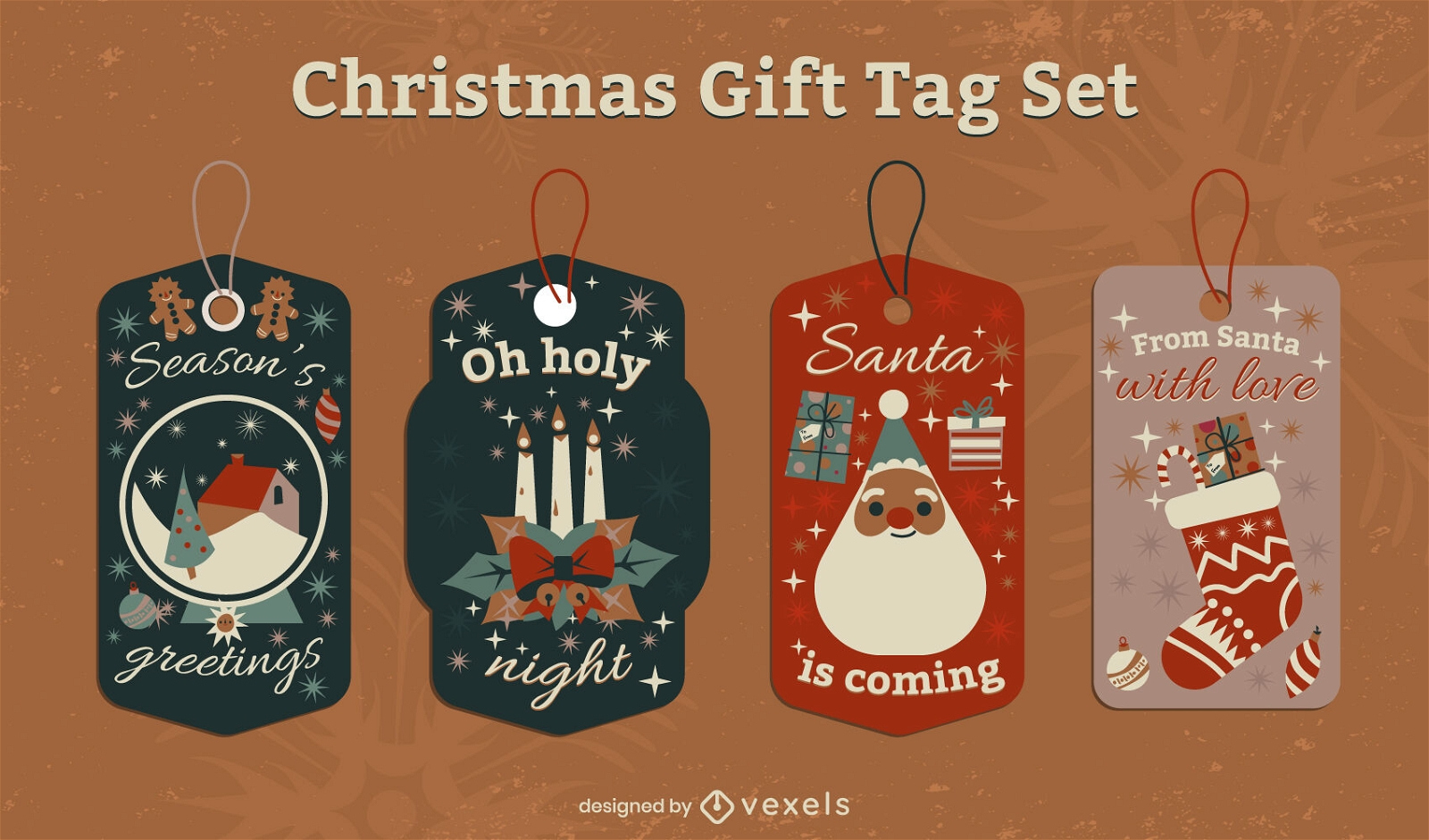 Traditional Christmas Holiday Price Tag Set Vector Download with Free Printable Christmas Price Tags