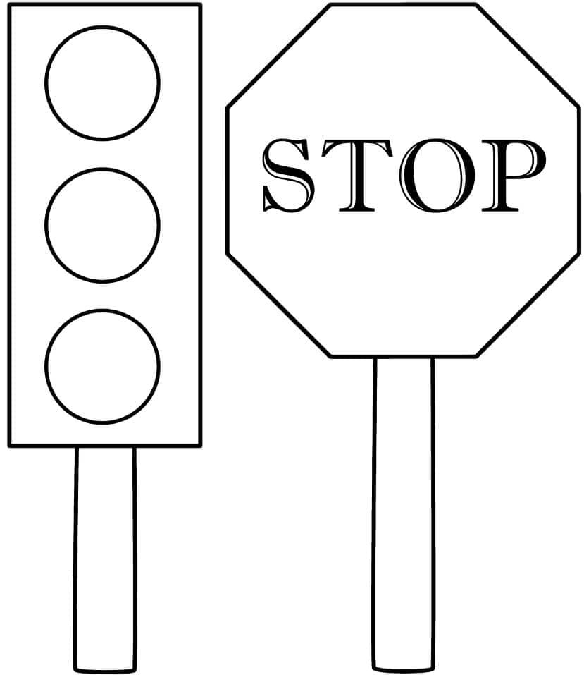 Traffic Light And Stop Sign Coloring Page - Download, Print Or regarding Free Printable Stop Sign to Color