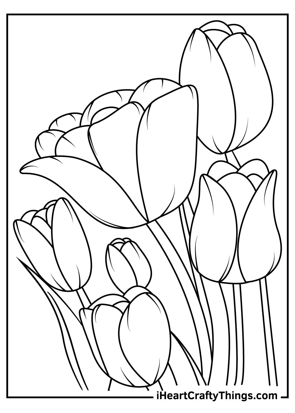 Tulip Coloring Pages (Updated 2023) inside Free Printable Tulip Coloring Pages