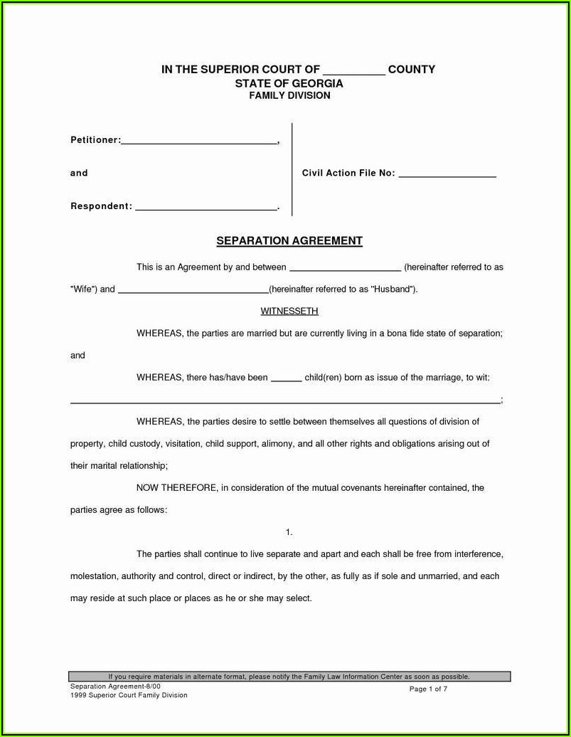 Uncontested Divorce Forms Georgia within Free Printable Uncontested Divorce Forms Georgia