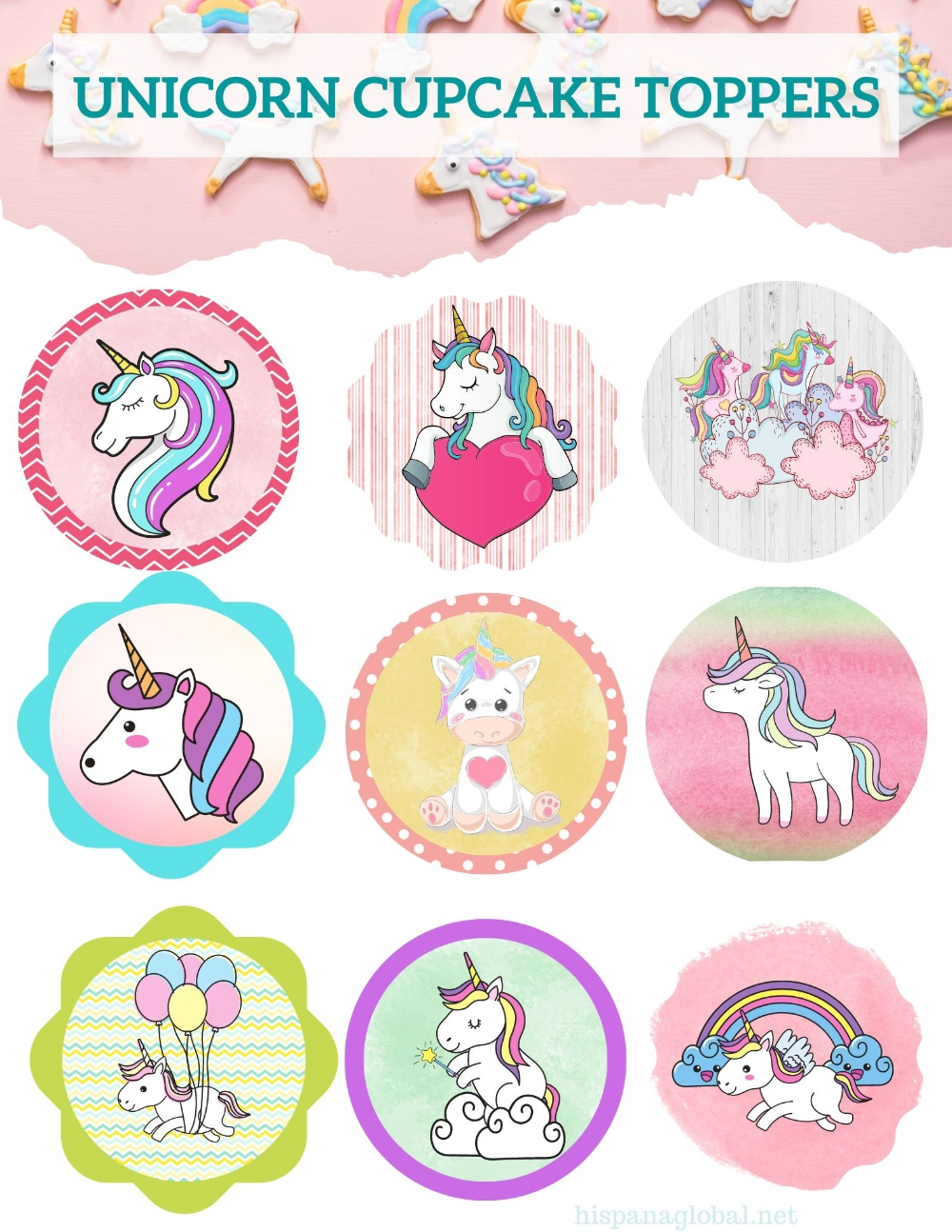 Unicorn Cupcakes Recipe And Free Printable Toppers within Free Printable Unicorn Cupcake Toppers