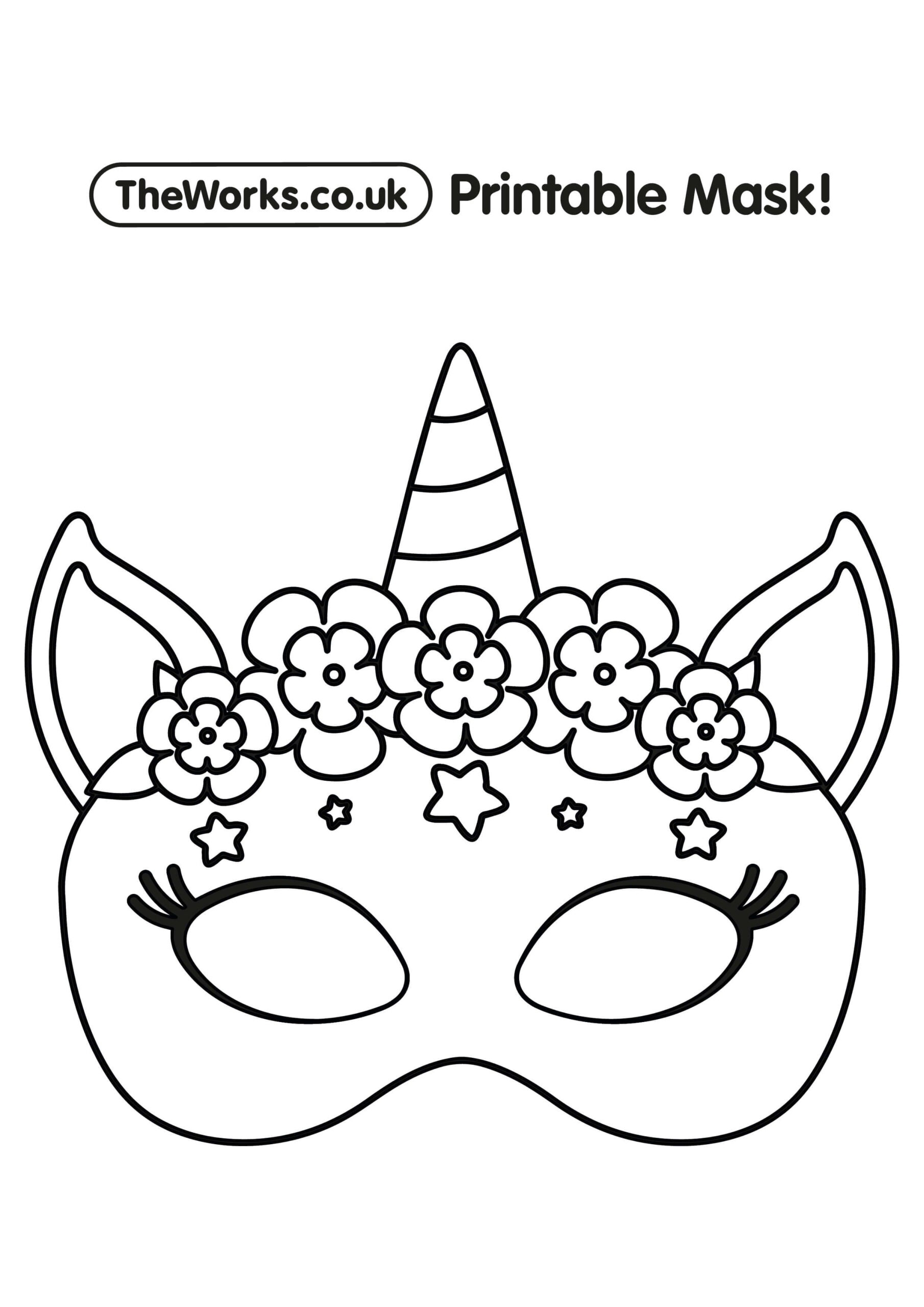 Unicorn Mask Printable (For Coloring) - Paper Crafthappy Paper with regard to Free Printable Unicorn Mask