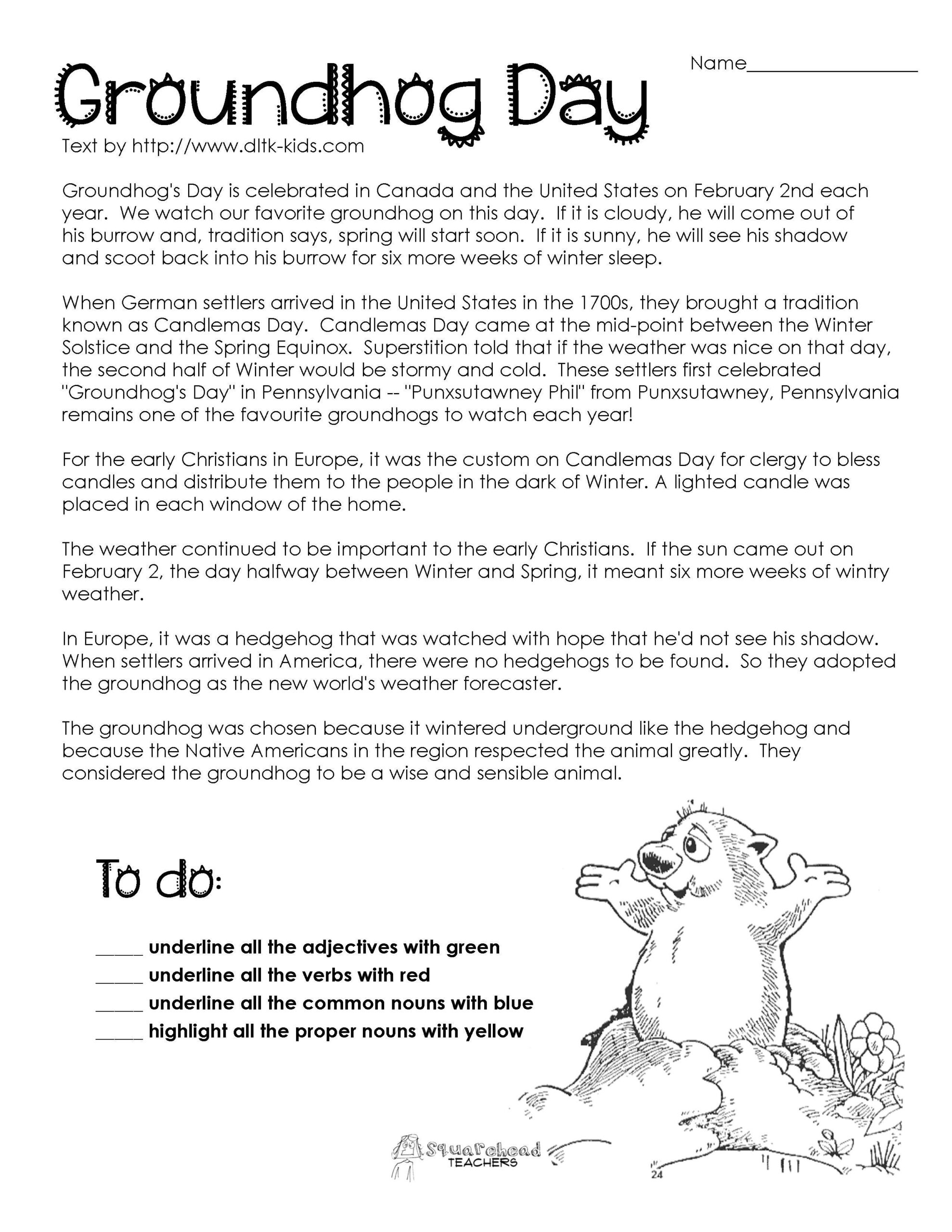 United States Regions Worksheets Pdf | Groundhog Day Activities intended for Free Printable Groundhog Day Reading Comprehension Worksheets