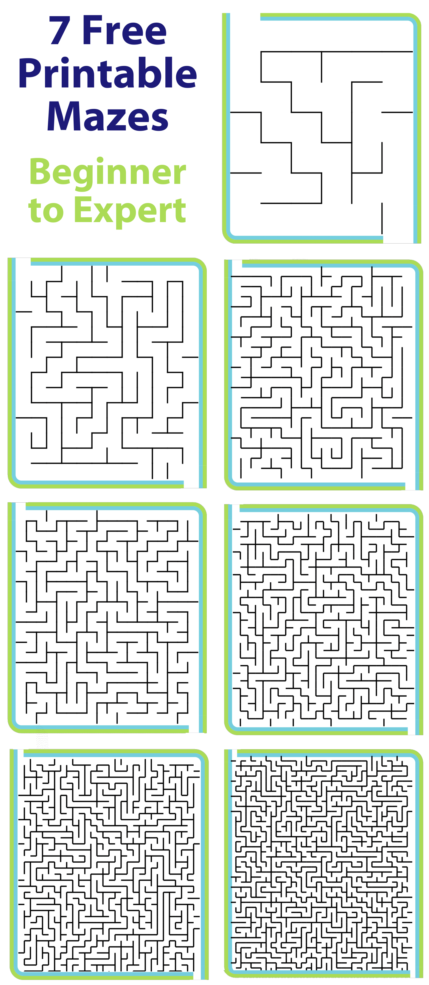 Unlimited Printable Mazes Beginner To Expert in Free Printable Mazes