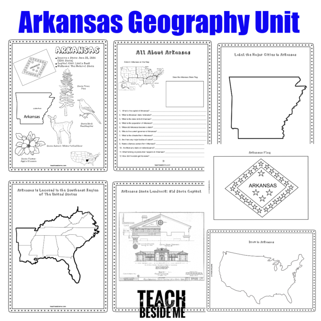 Us Geography Lessons: Arkansas - Teach Beside Me inside Free Printable Arkansas History Worksheets