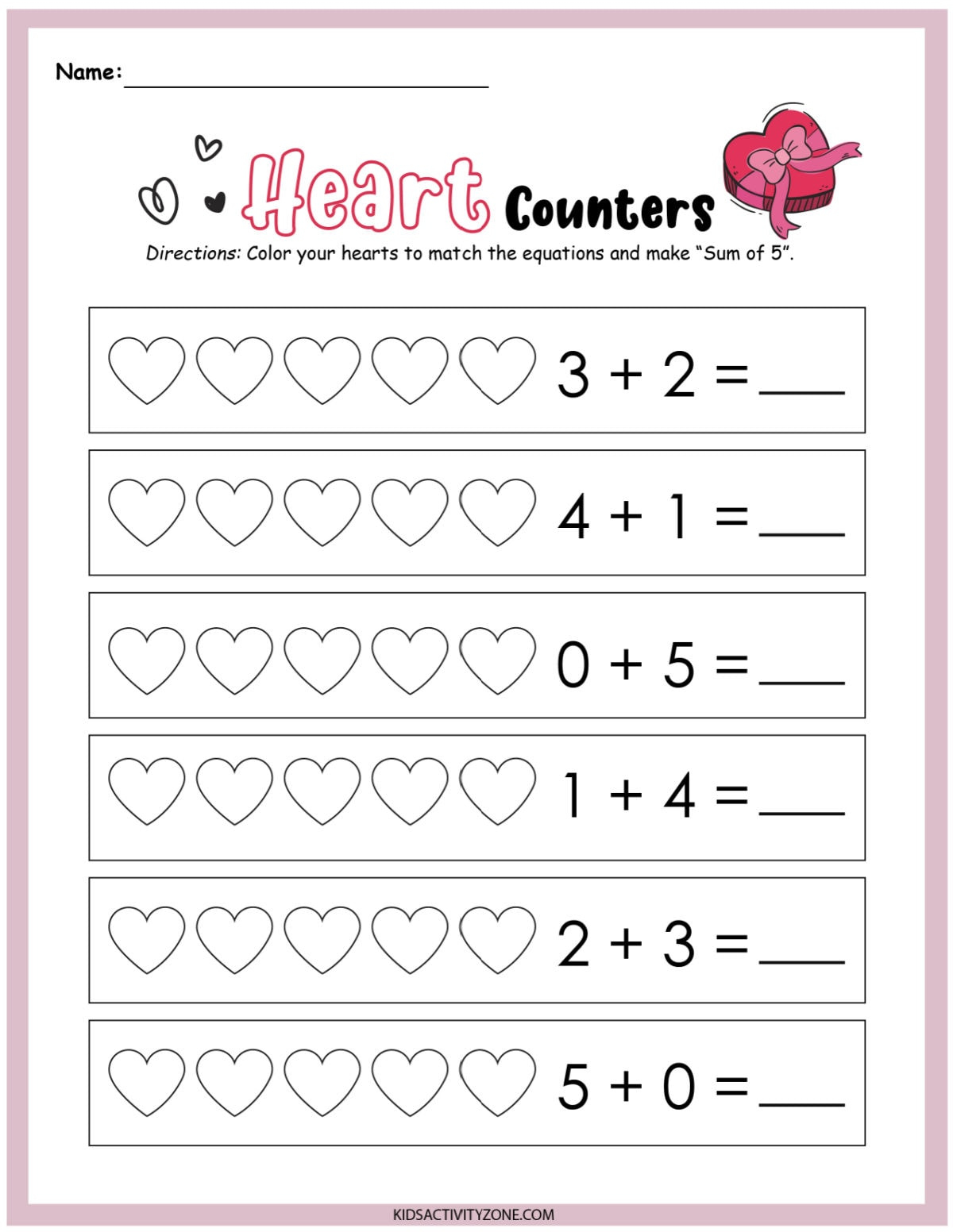 Valentine&amp;#039;S Day Math Packet - {Preschool &amp;amp; Kindergarten} - Kids with regard to Free Printable Valentine Math Worksheets