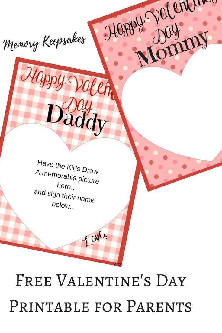 Valentine&amp;#039;S Day Memory Keepsake Printalbe Cards with regard to Free Printable Valentines Day Cards for Parents