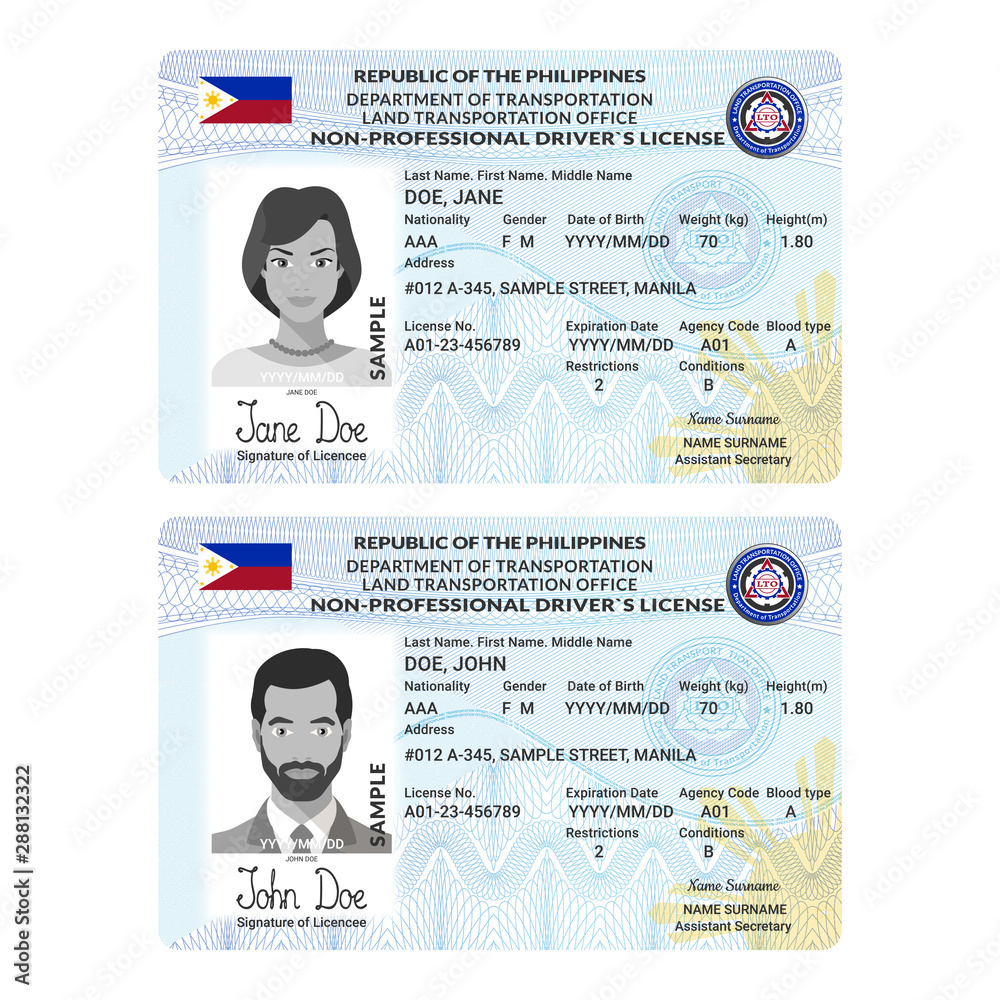 Vector Template Of Sample Driver License Plastic Card For throughout Free Printable Fake Drivers License