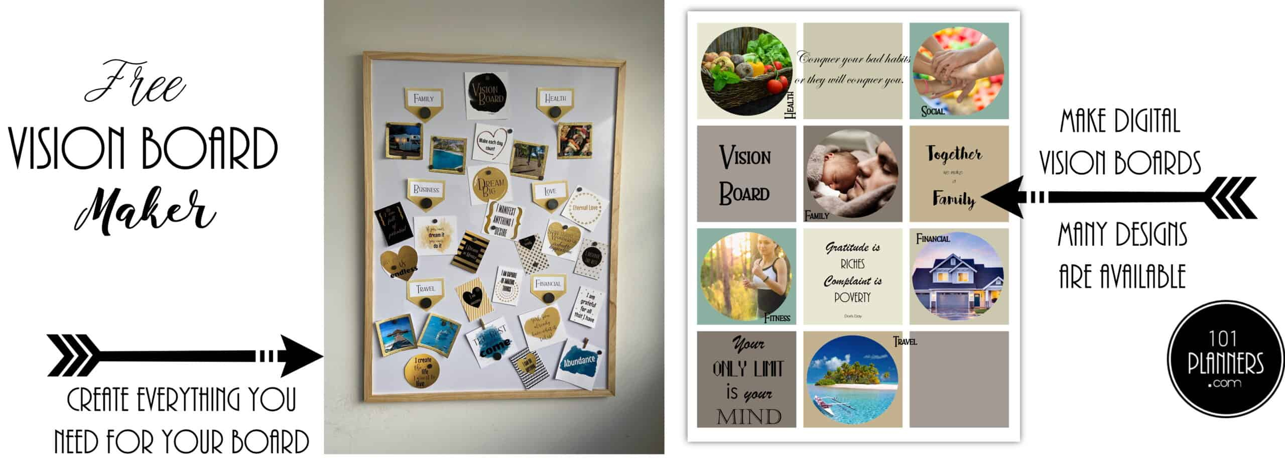 Vision Board | With A Free Vision Board Printables, Workbook And Kit inside Free Weight Loss Vision Board Printables