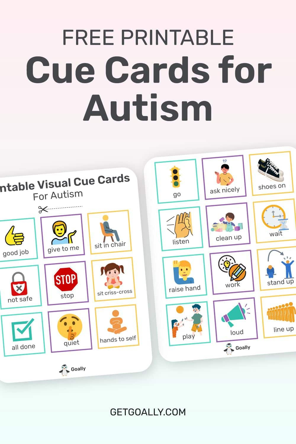 Visual Cue Cards For Autism | Free Printable - Goally regarding Autism Picture Cards Free Printable