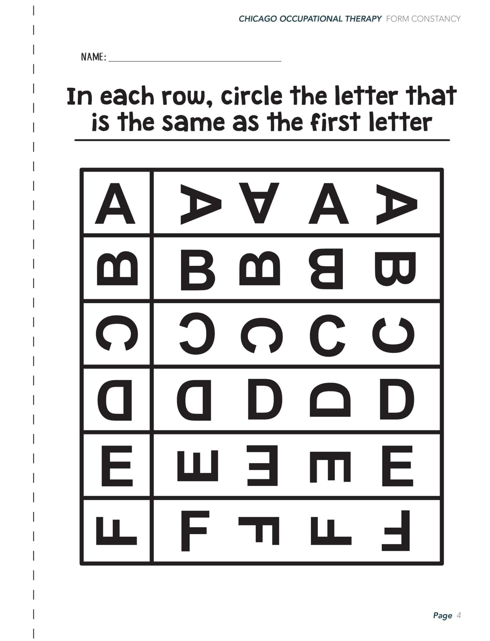 Visual Perceptual Activity Worksheets - Chicago Occupational Therapy intended for Free Printable Form Constancy Worksheets