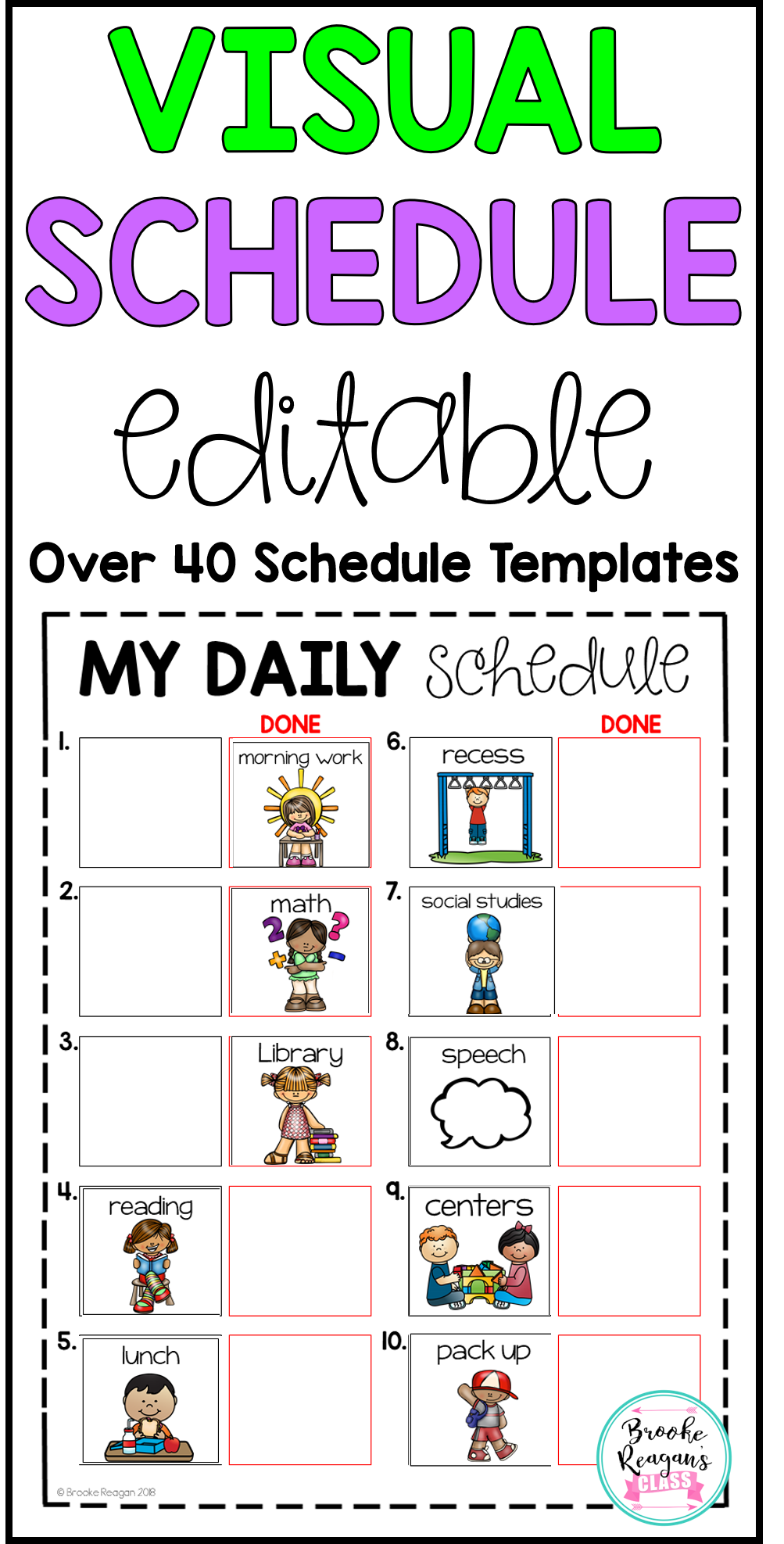 Visual Schedule - Editable Visual Student Classroom Daily intended for Free Printable Visual Schedule For Classroom