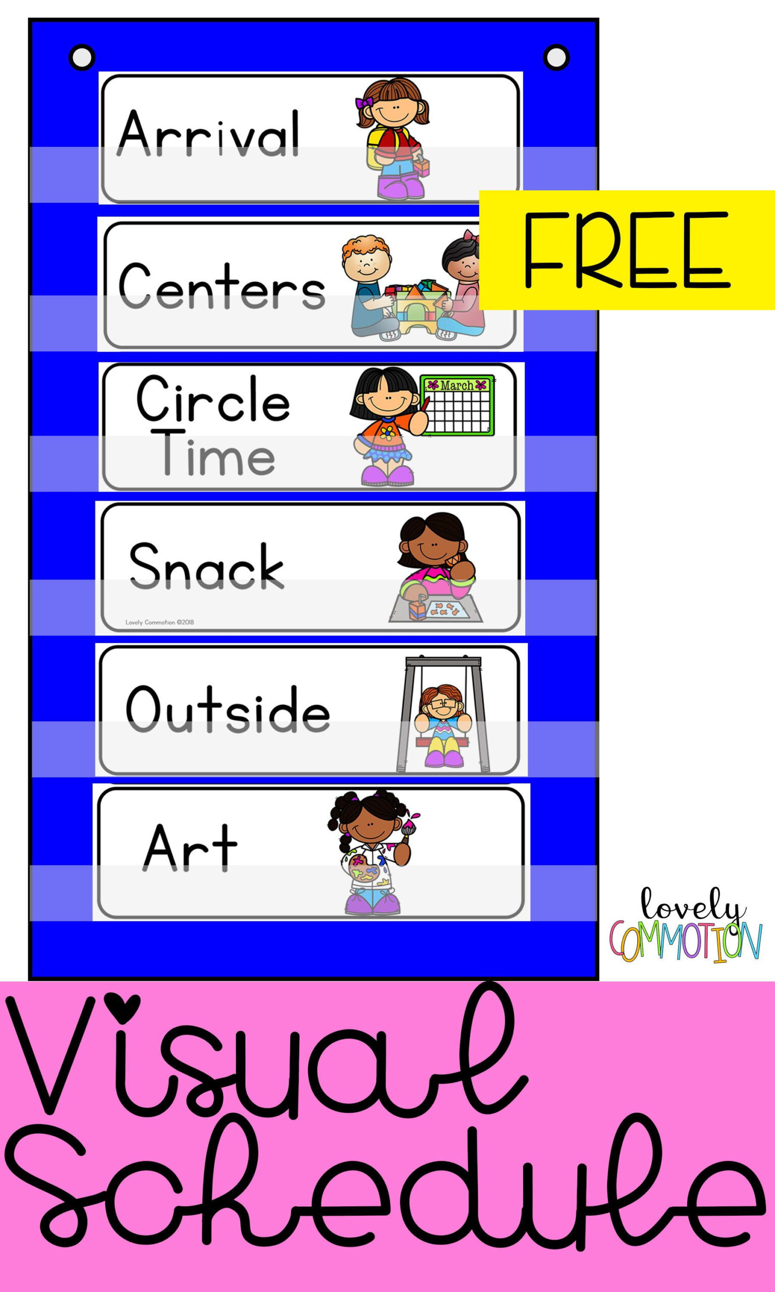 Visual Schedules For Preschool (Free Printable) inside Free Printable Visual Schedule for Classroom