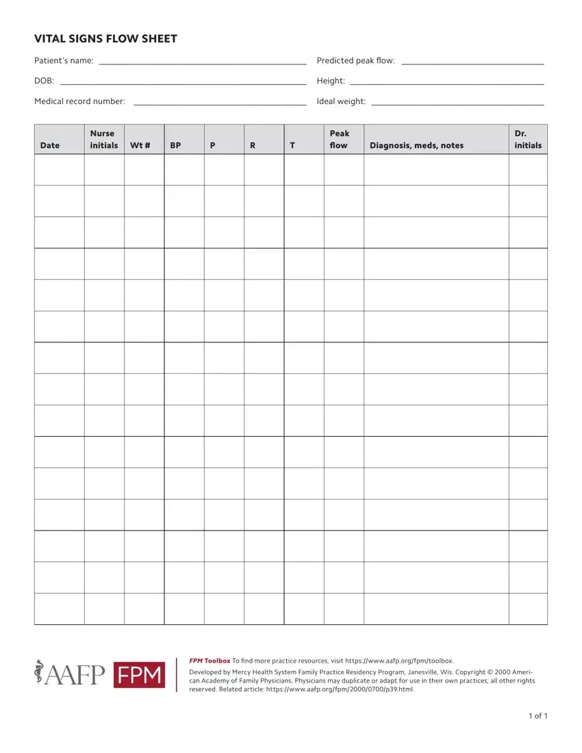 Vital Signs Flow Sheet ≡ Fill Out Printable Pdf Forms Online pertaining to Free Printable Vital Sign Sheets