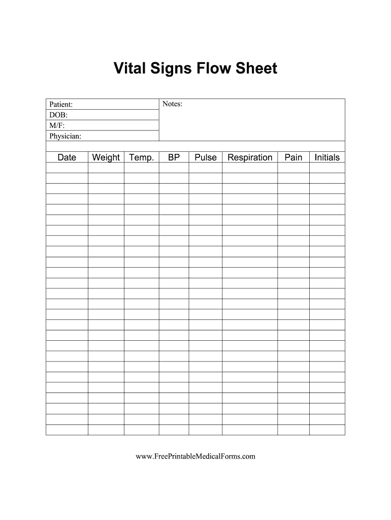 Vital Signs Sheet Pdf - Fill Online, Printable, Fillable, Blank for Free Printable Vital Sign Sheets