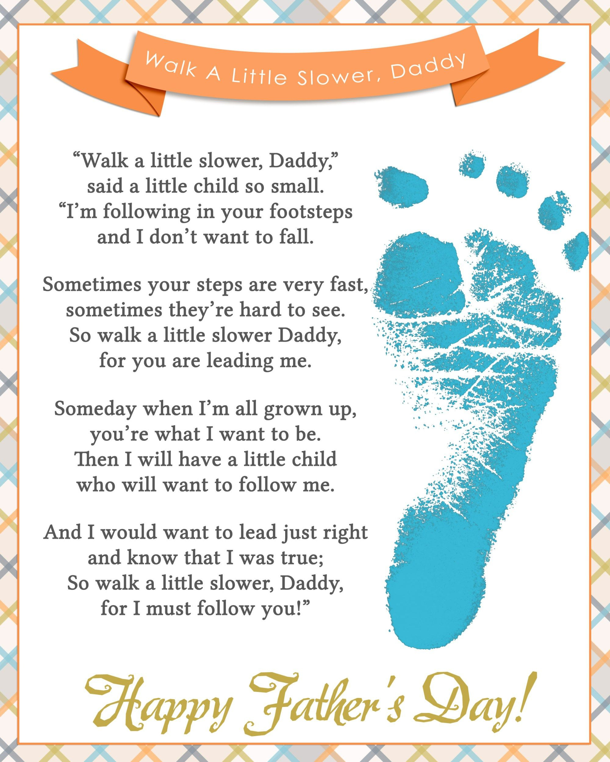 Walk A Little Slower Daddy Father&amp;#039;S Day Printable - Your Everyday inside Free Printable Fathers Day Poems For Preschoolers