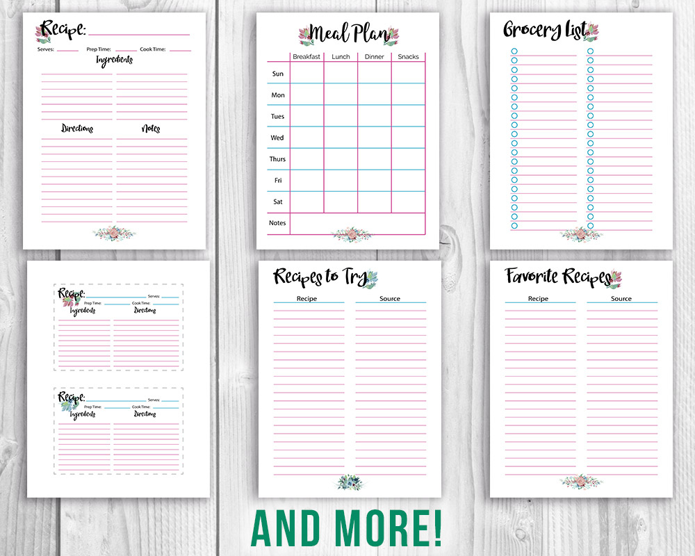 Watercolor Printable Ultimate Life Binder- Home, Budget, + Recipe intended for Free Printable Household Binder