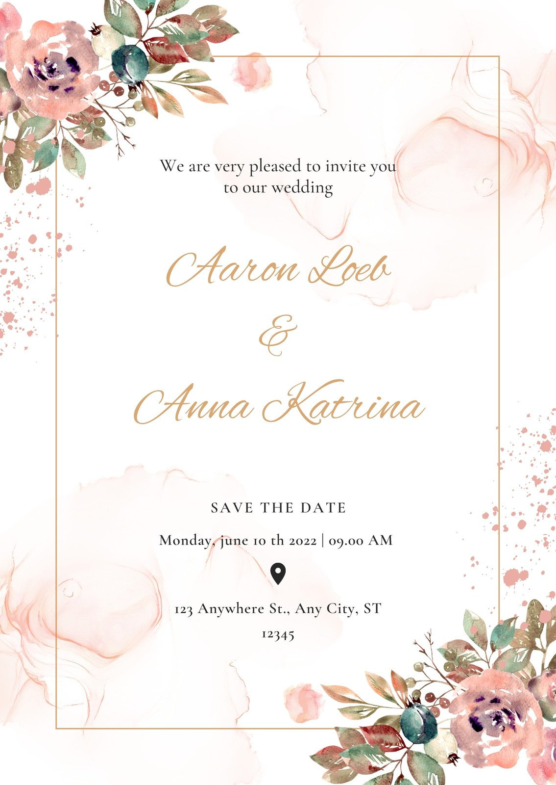 Wedding Invitation Templates To Customize For Free | Canva intended for Free Printable Wedding Invitation Templates for Word